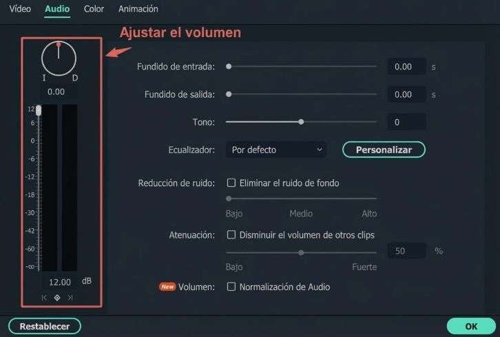 reducir ruido del audio en un vídeo de fútbol