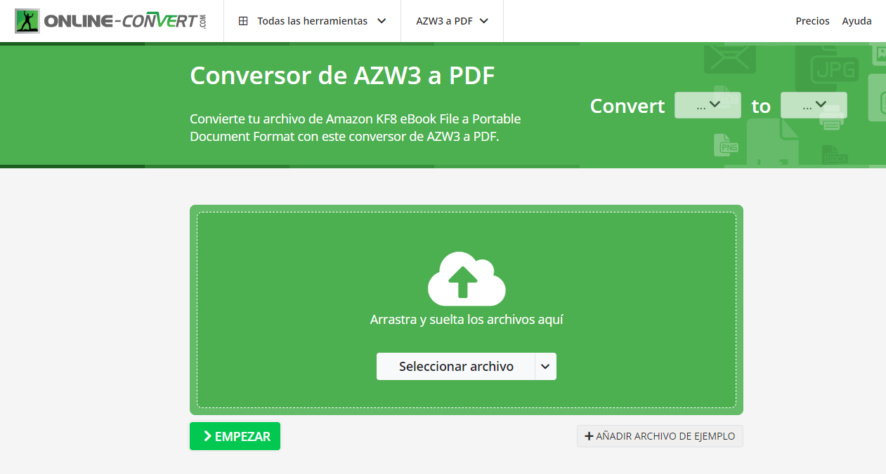 convertidor azw3 a pdf en línea