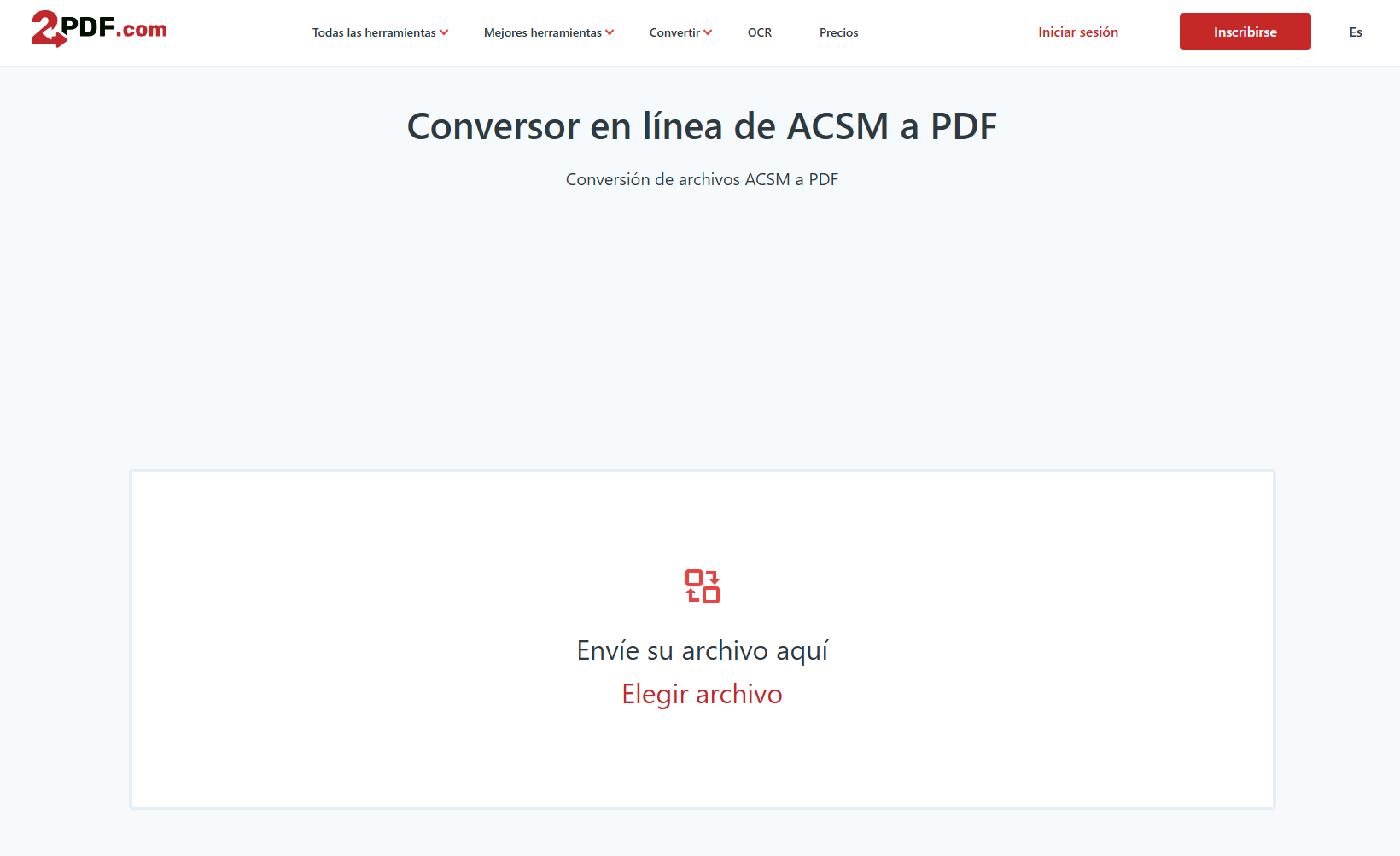 2PDF.com – Convertidor ACSM a PDF en español