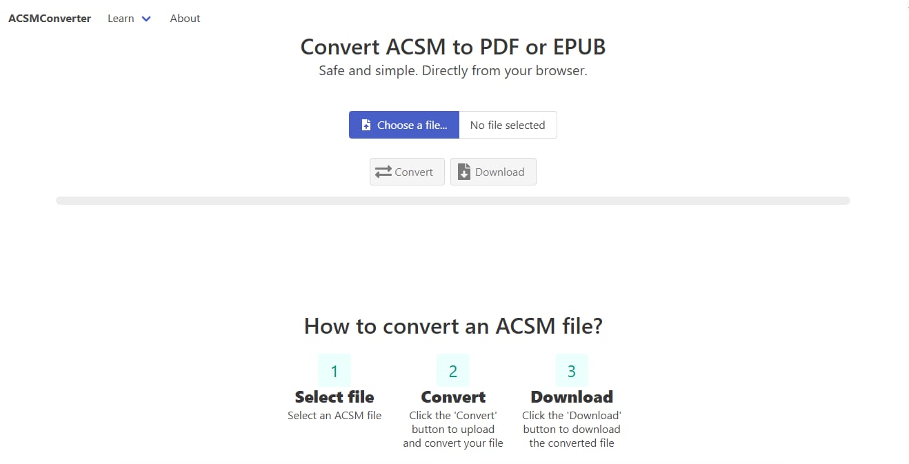 ACSMConverter – Convertir ACSM a PDF o EPUB desde el navegador