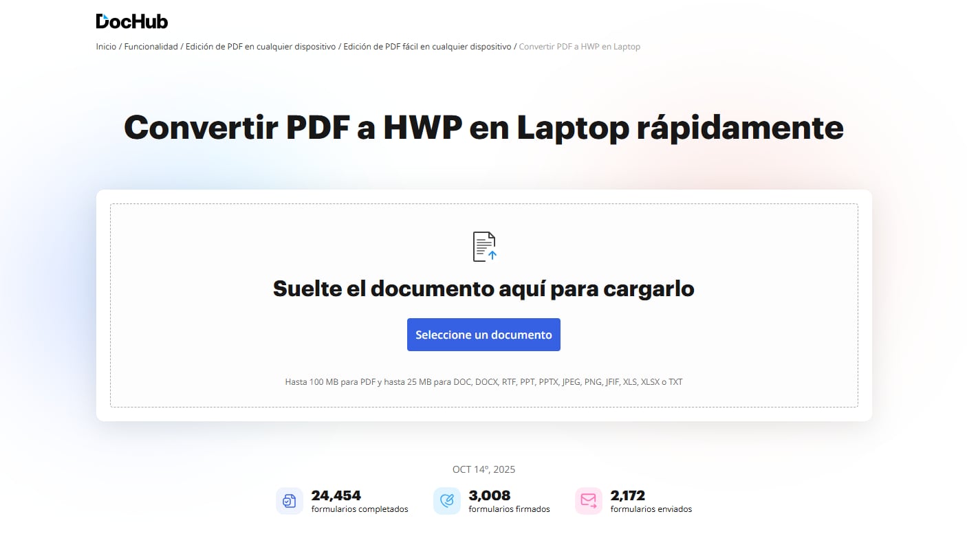 DpcHub – ¿Soporta realmente PDF a HWP?
