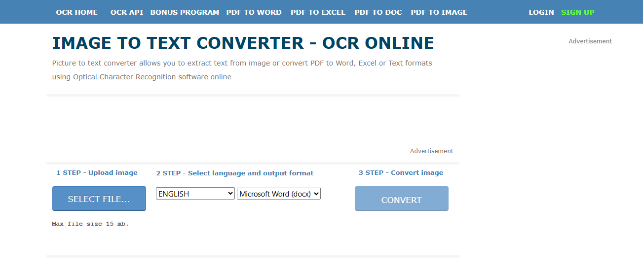 Convertidor de imagen PDF a Word en línea - Onlineocr.net