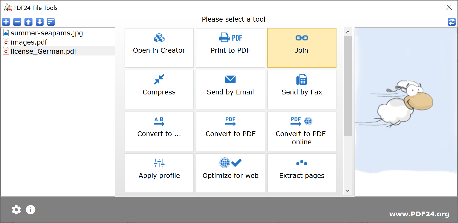 PDF24 Creator: Convertir SVG a PDF