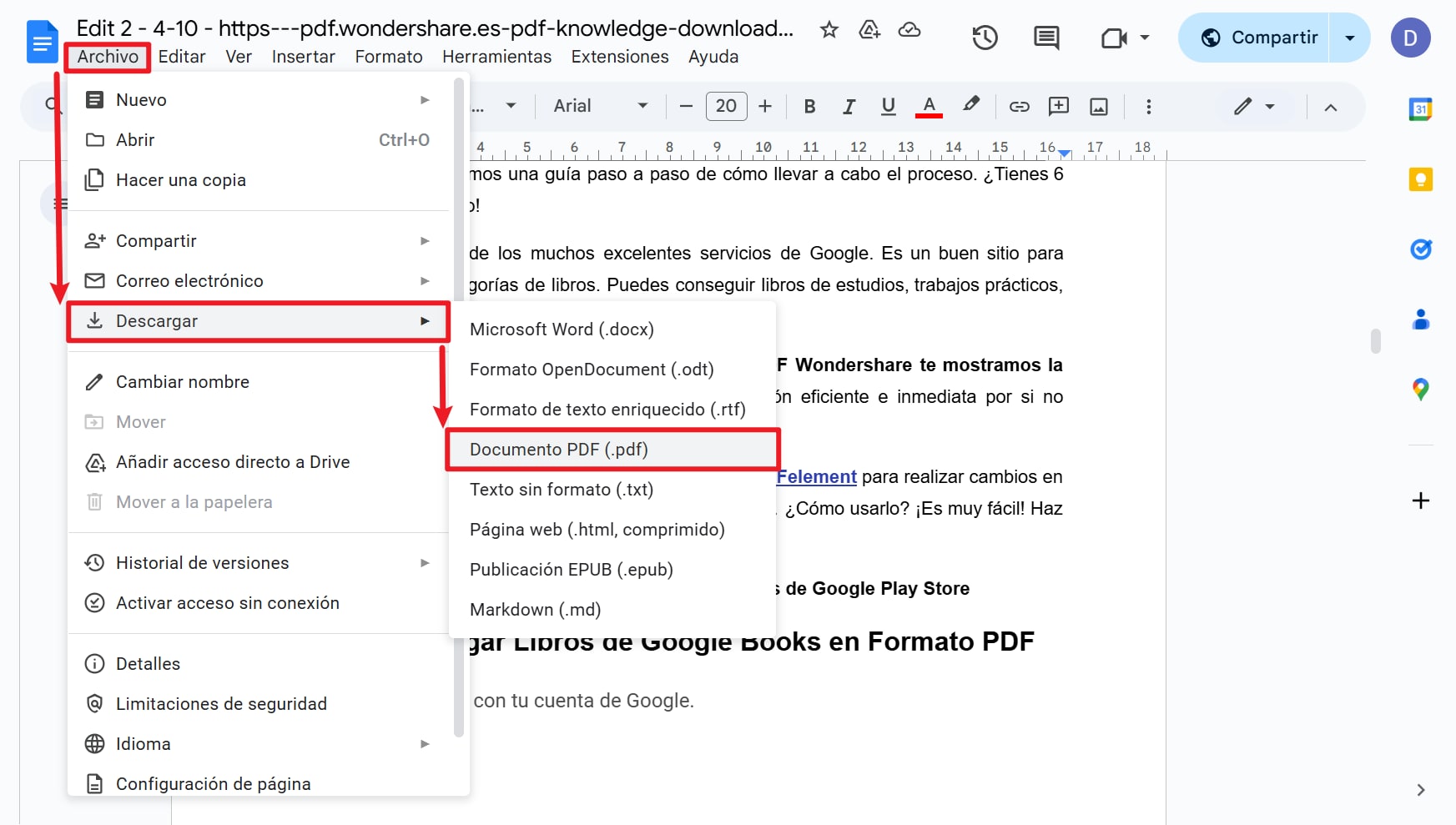 hacer un PDF editable con Google Docs