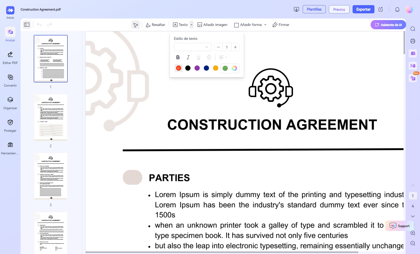 hacer un PDF editable online