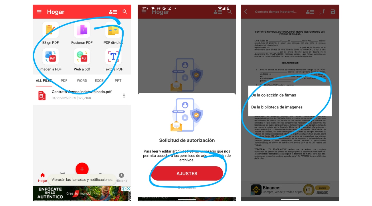 editar archivo PDF en Android con Xodo PDF
