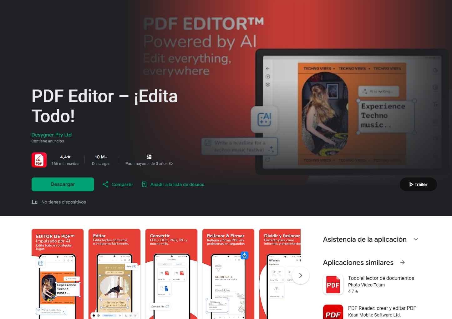 editar un archivo PDF en Android con PDF Editor