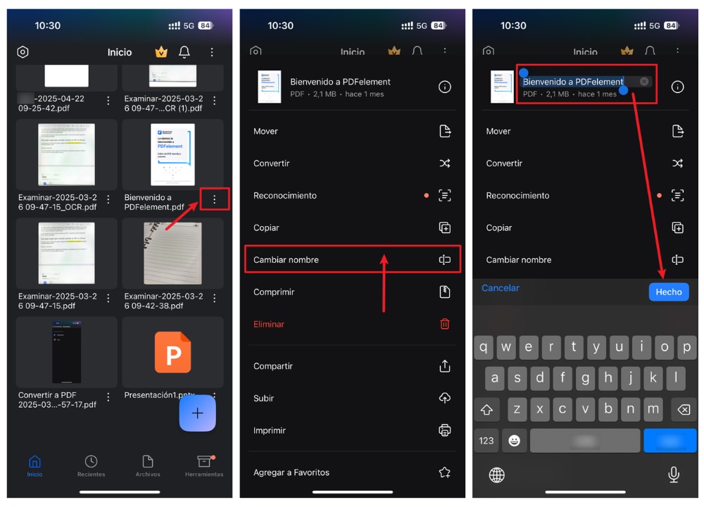 renombrar pdf en iphone
