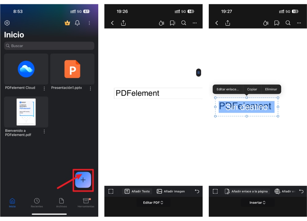 crear un PDF editable con PDFelement para iOS