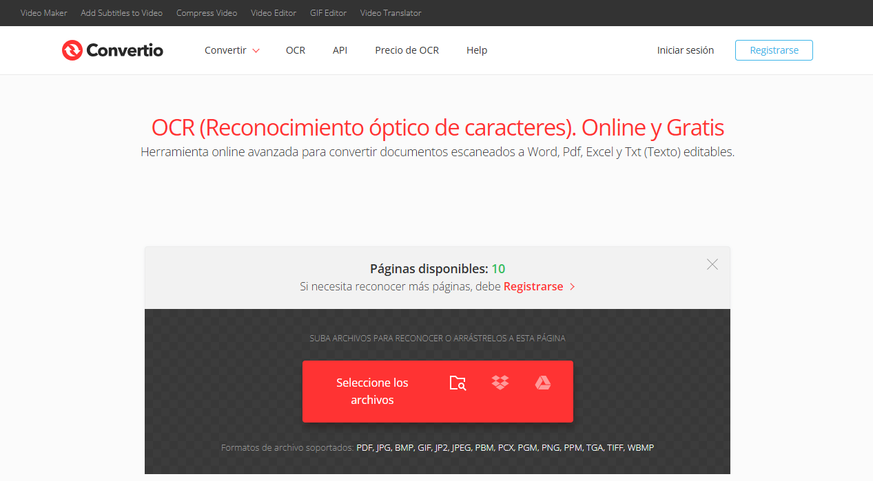 OCR PDF online en Convertio OCR
