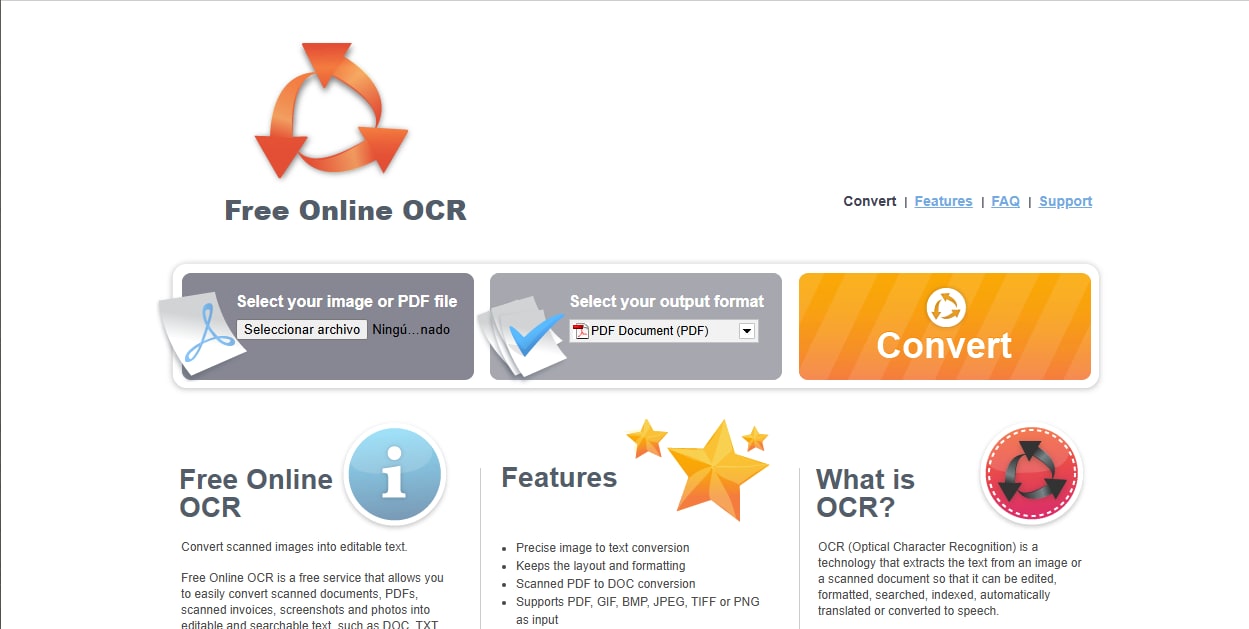OCR PDF online en Free Online OCR