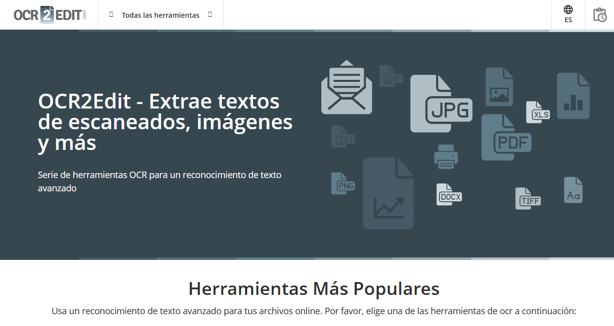 OCR PDF online en OCR2Edit