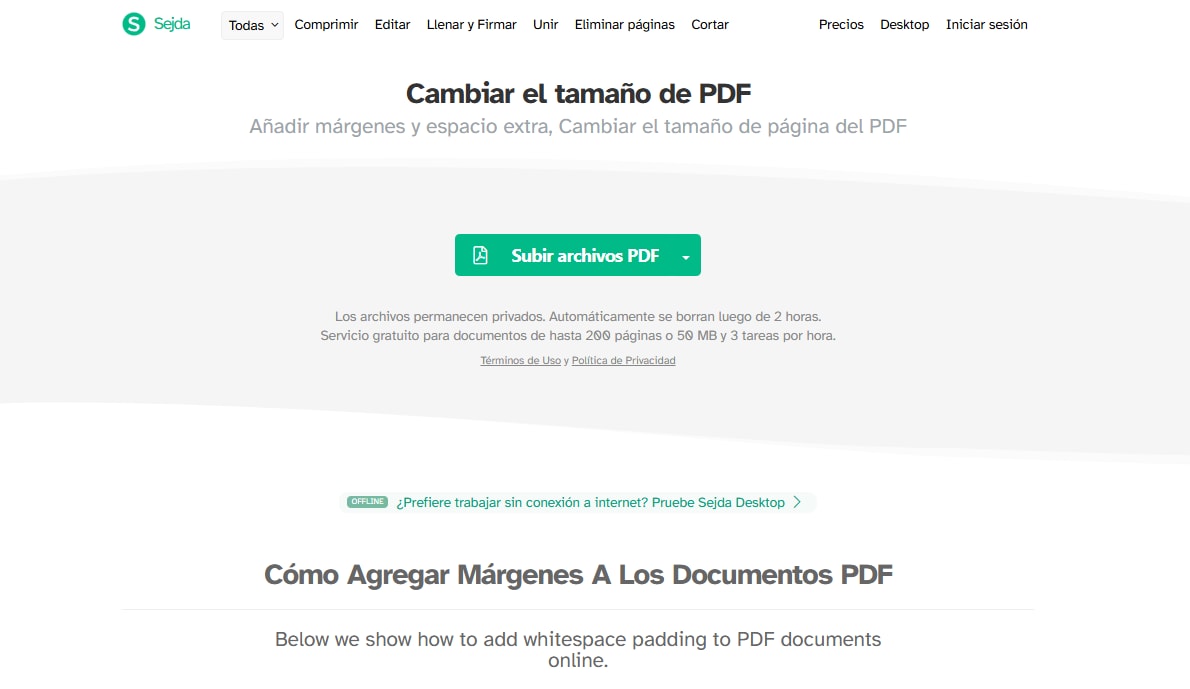 ¿Cómo agregar márgenes a un PDF online?