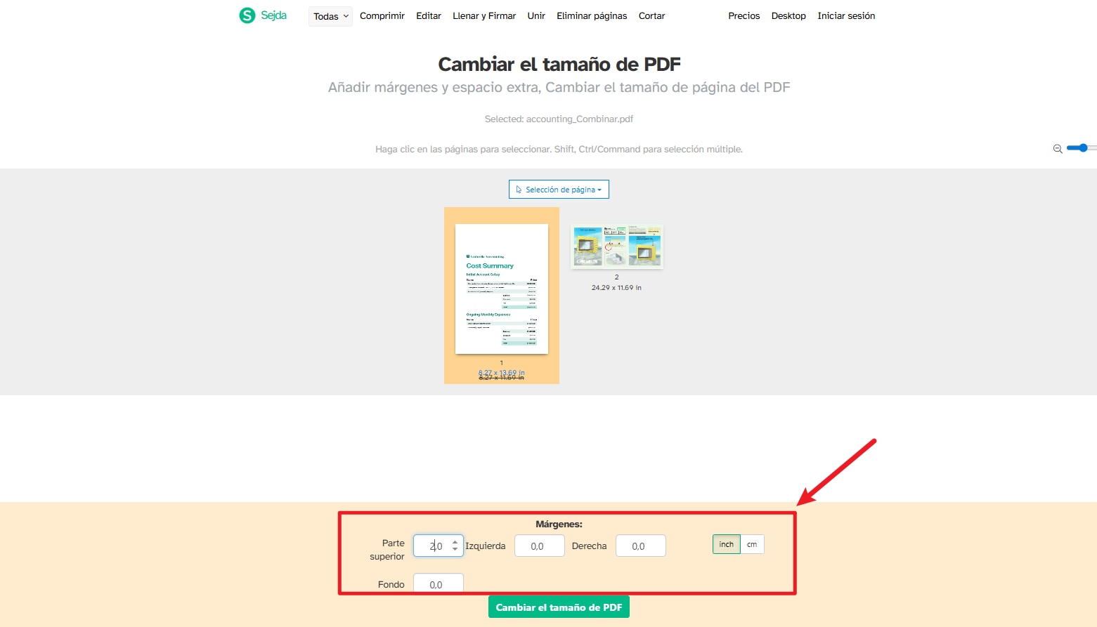¿Cómo agregar márgenes a un PDF online?