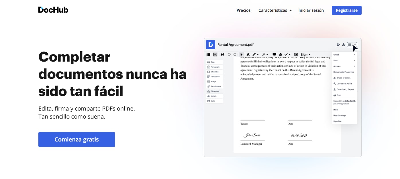 DocHub – Lector y editor de PDF online con integración con Google Drive
