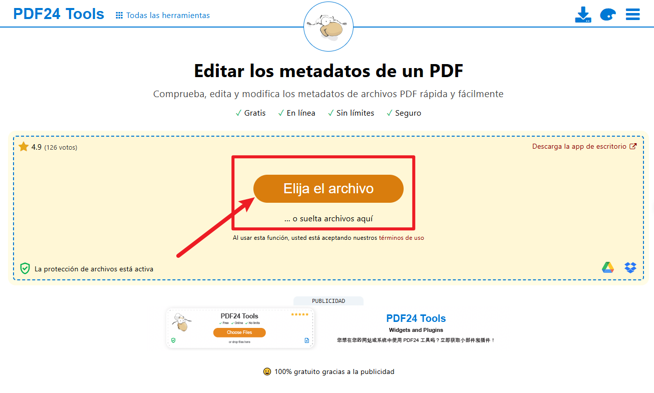 cambiar metadatos de PDF online