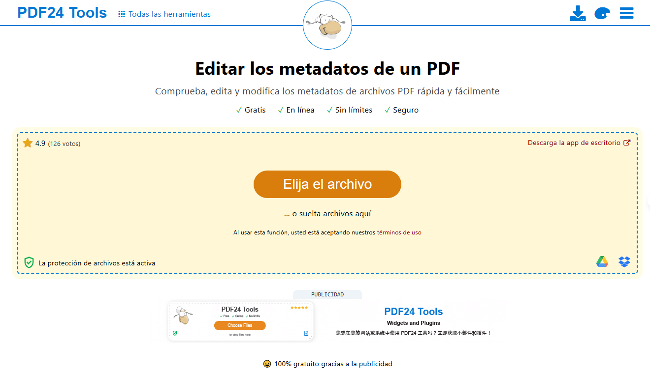 cambiar metadatos de PDF online