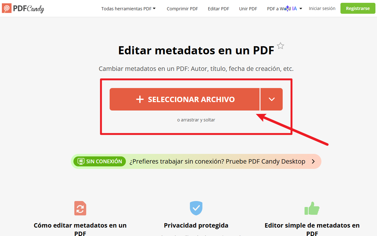 editar metadatos de PDF online