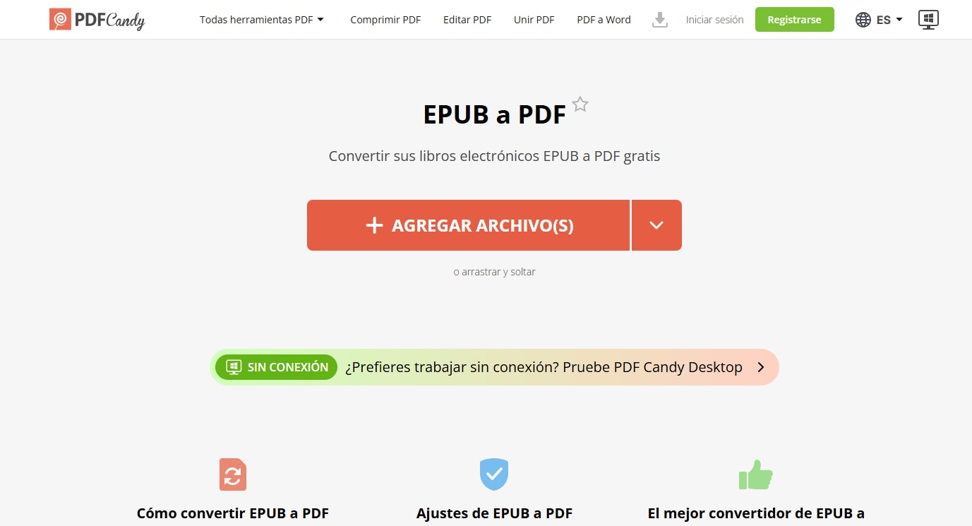 Convertir EPUB a PDF online gratis