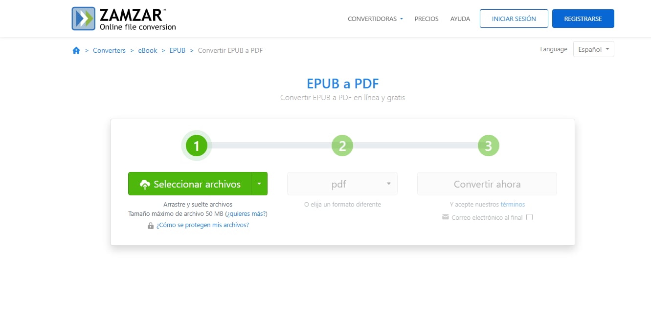 Convertir EPUB a PDF online gratis