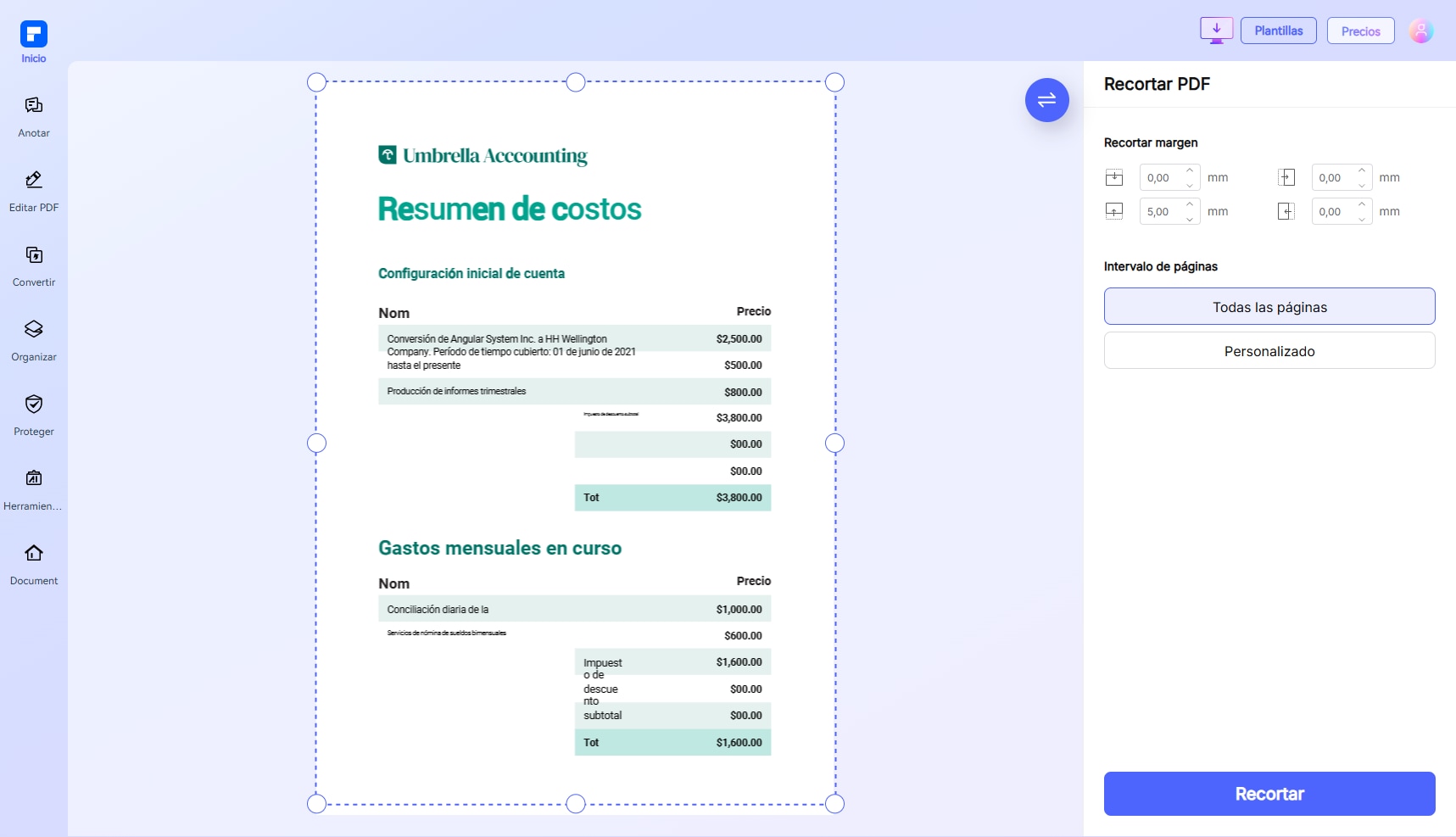 recortar pdf online