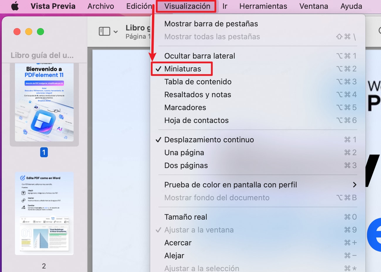 reordenar páginas en PDF con Vista Previa