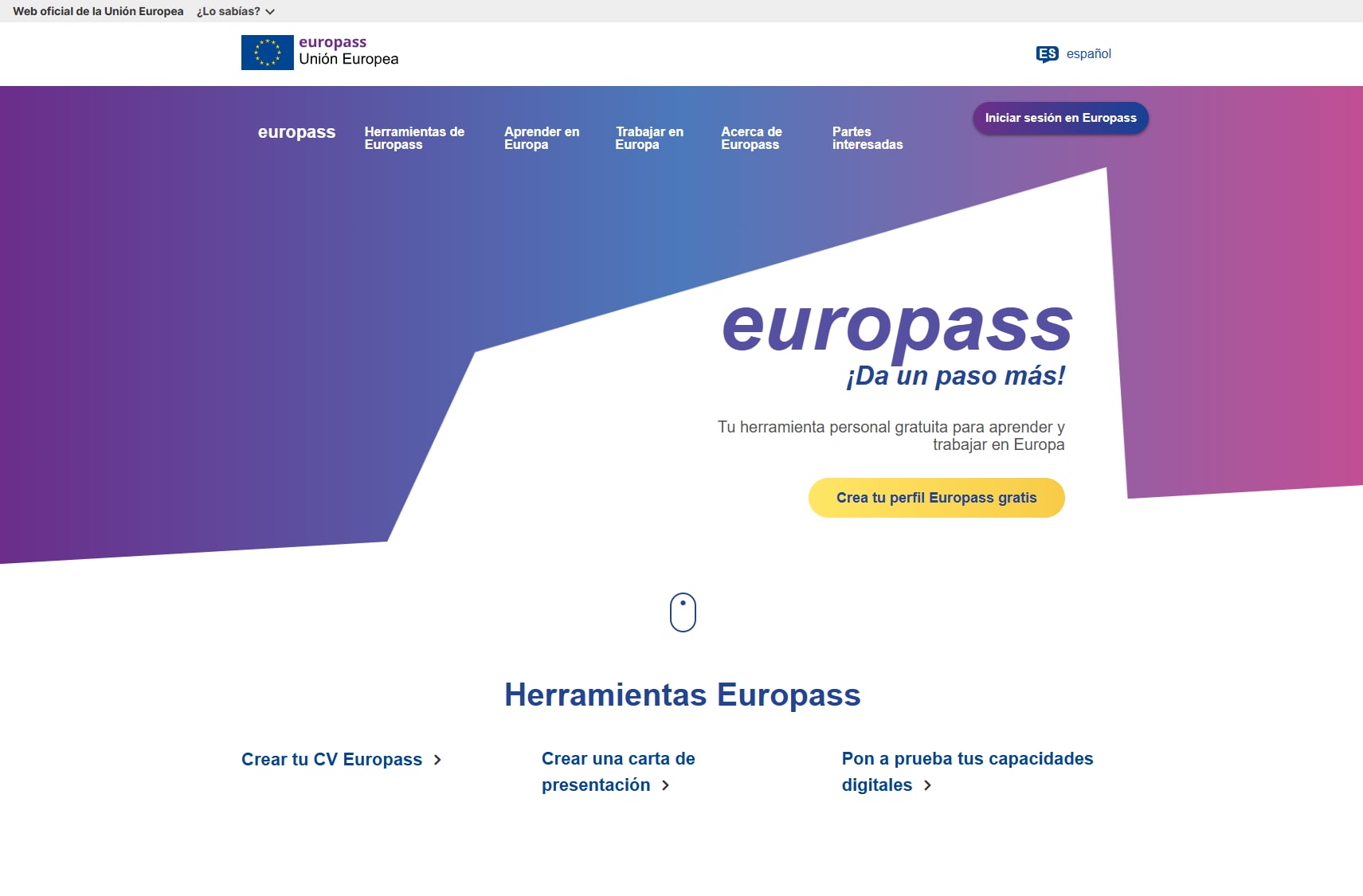 portada de europass
