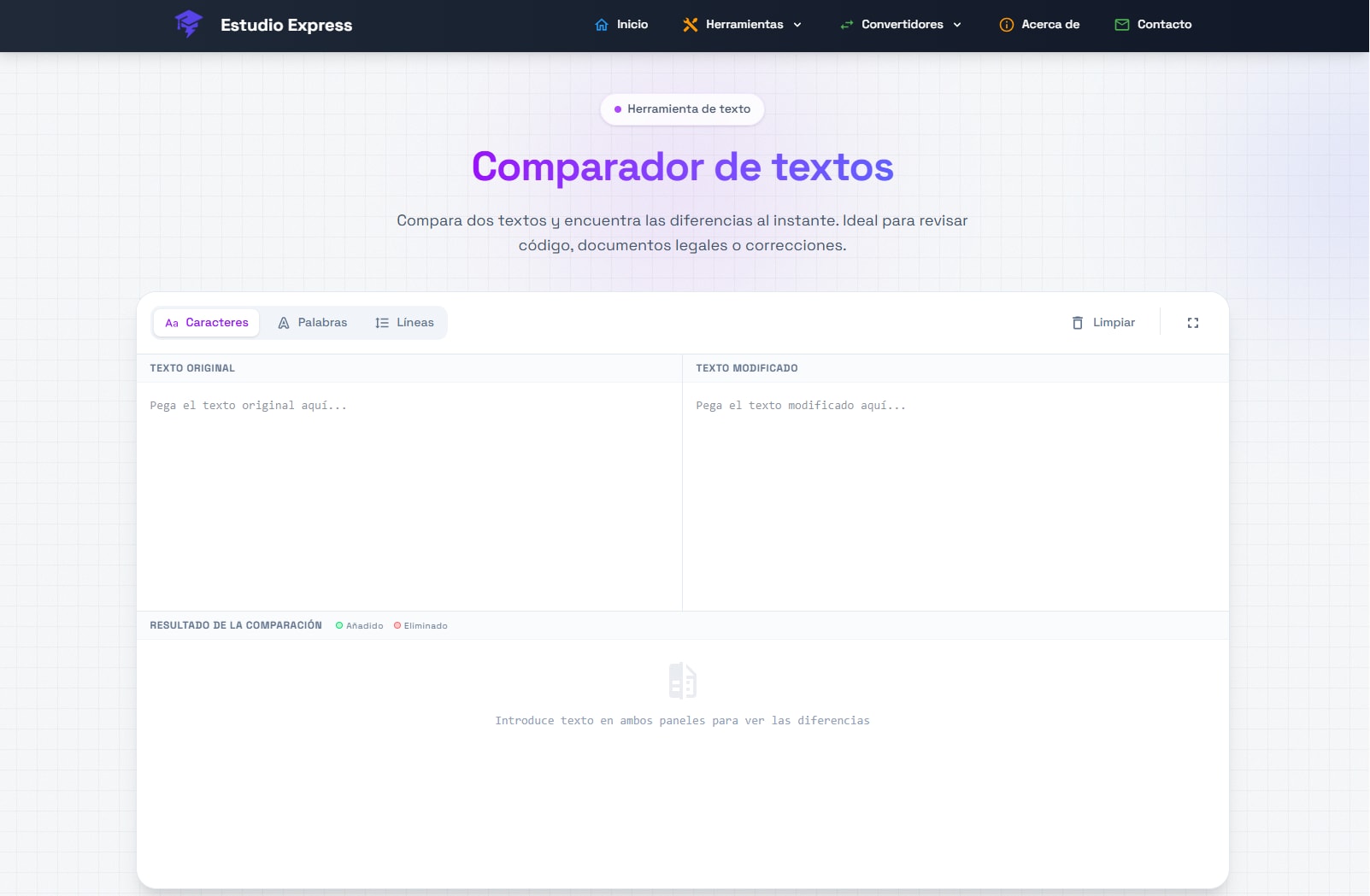 Comparador de Textos de Estudio Express