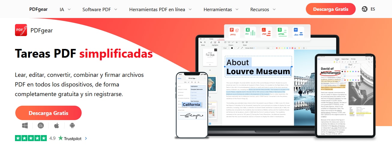 convertir DOC a PDF con PDFgear