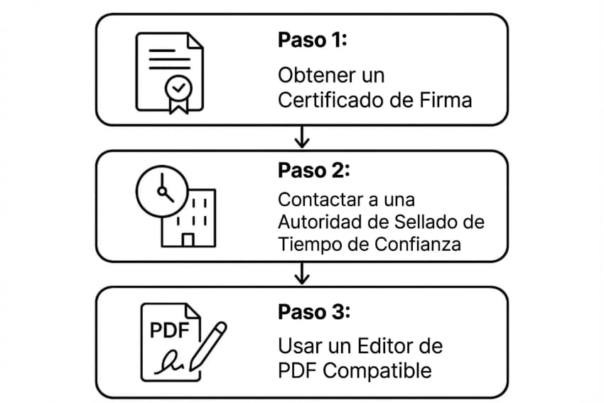 Cómo añadir una firma digital con sello de tiempo en un PDF