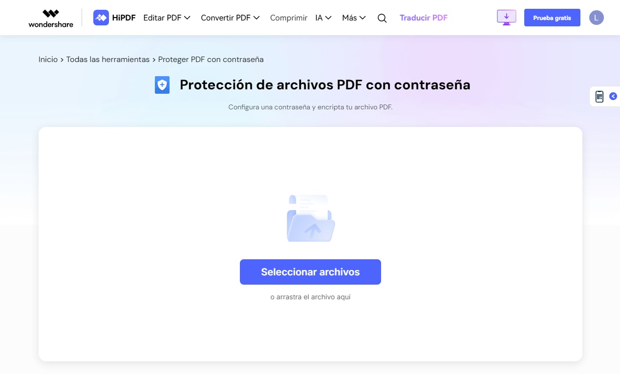 proteger con contraseña PDF en línea gratis