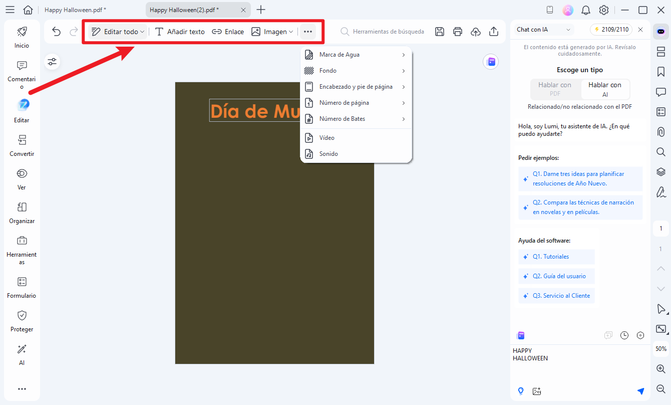 Crear tarjetas con frases de Día de Muertos