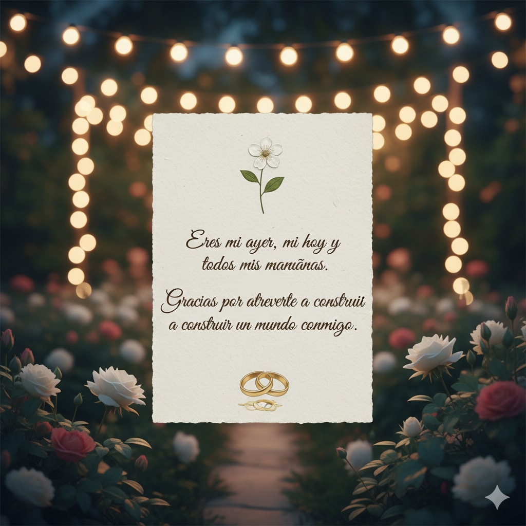 Felicitaciones románticas de boda para los novios