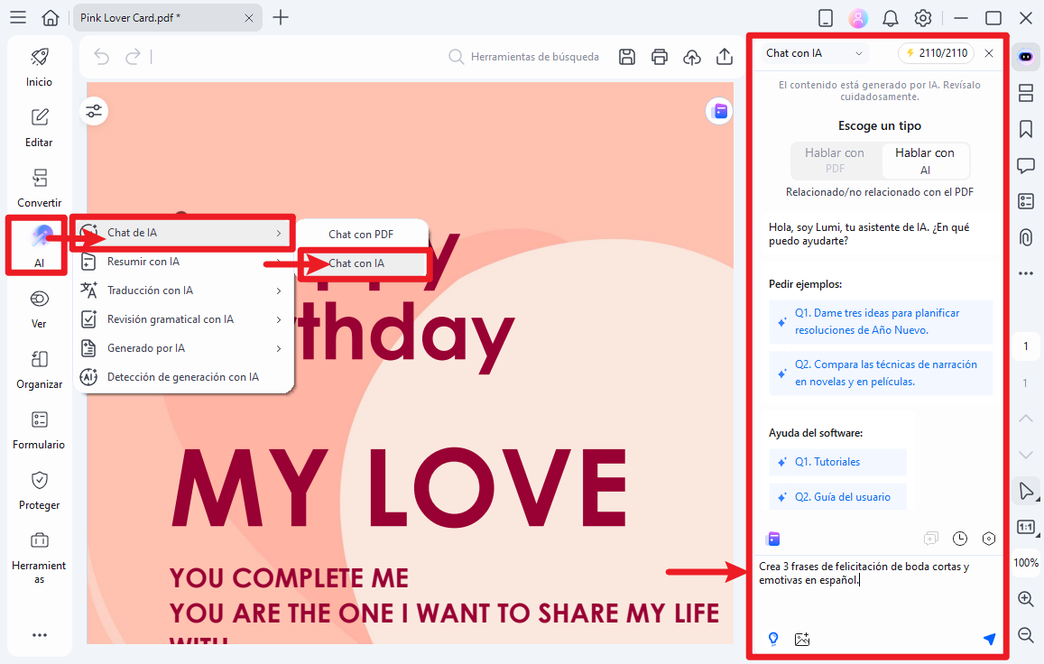 Deja que la IA te inspire la dedicatoria