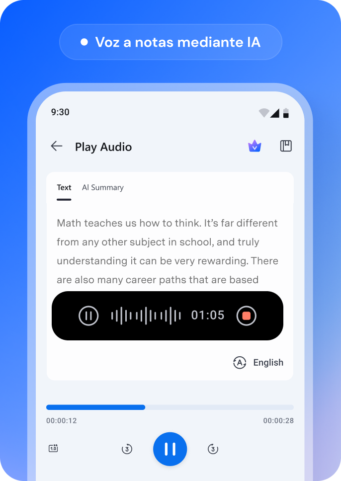 Graba audio y usa la IA para transcribir