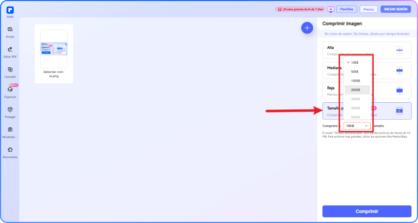 comprimir imagen paso 2
