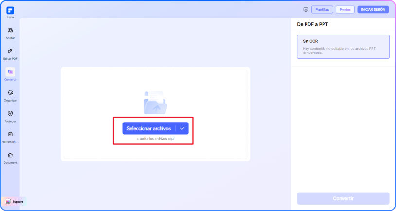 convertir PDF a PPT paso 1