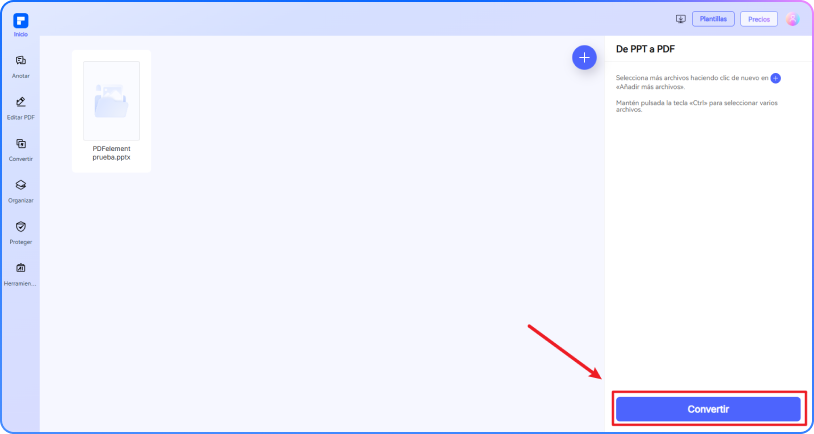 convertir PowerPoint a PDF paso 2