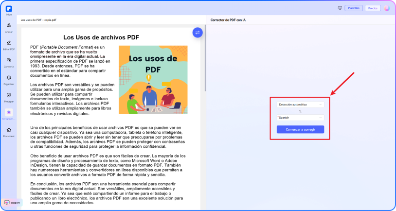 corrector gramatical de pdf