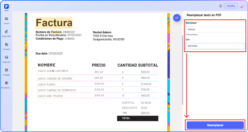 reemplazar texto pdf paso 2