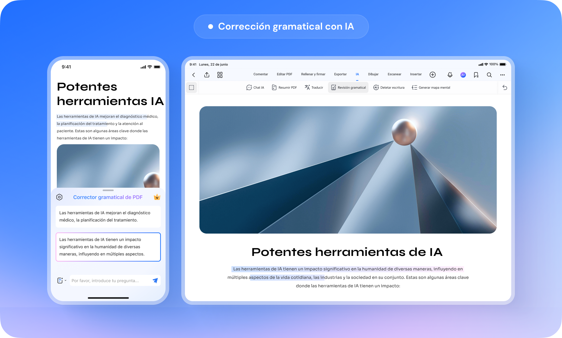 Corrección gramatical con IA