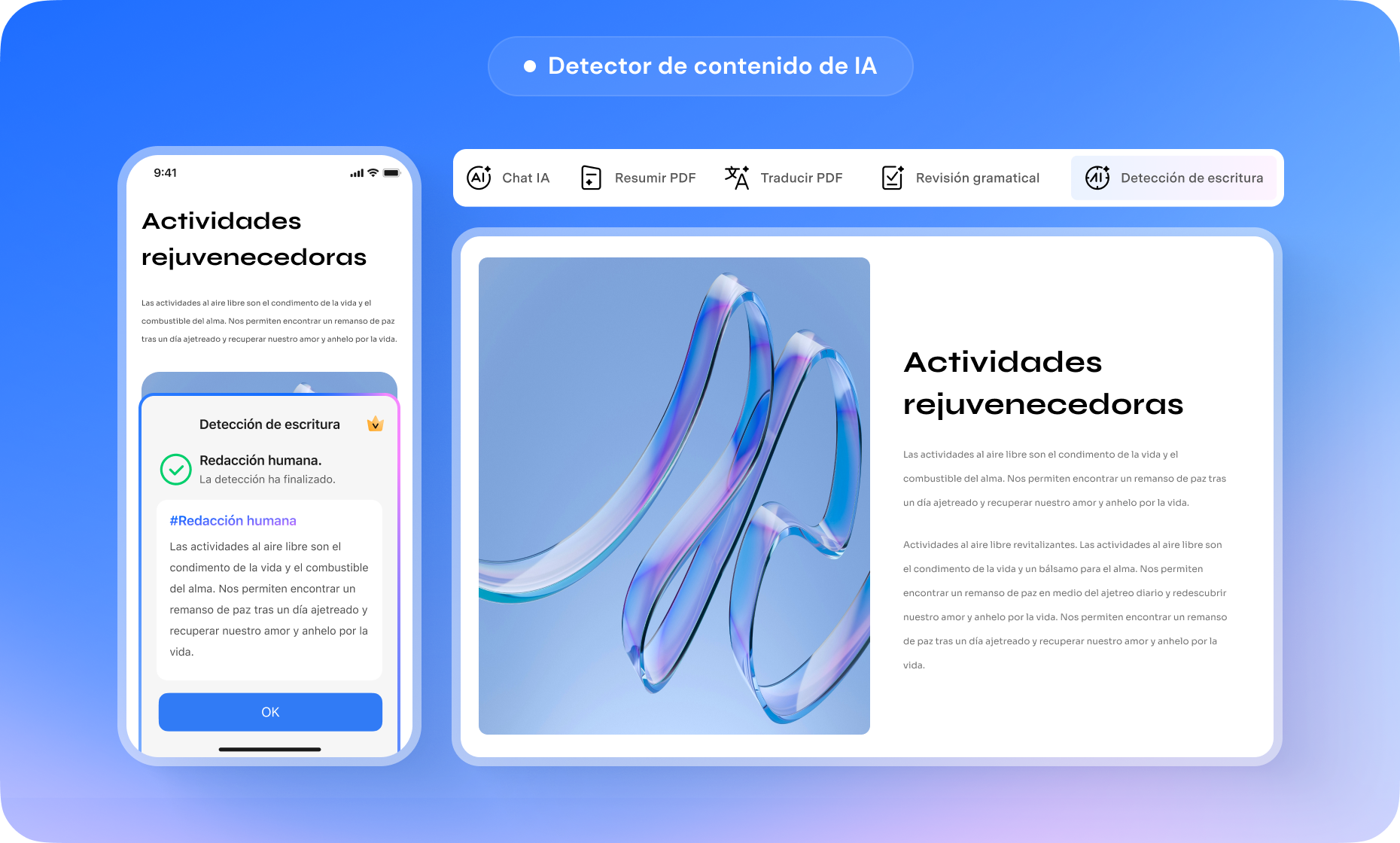 ios detector de contenido de IA