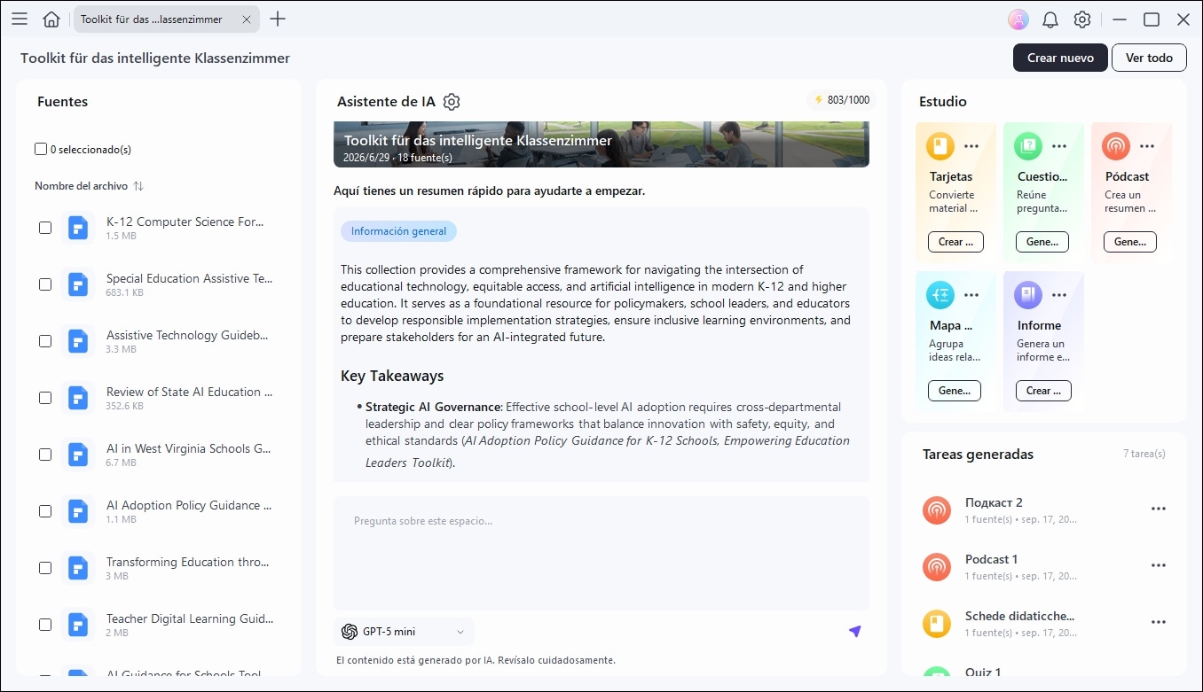 PDFelement AI Space para varios documentos