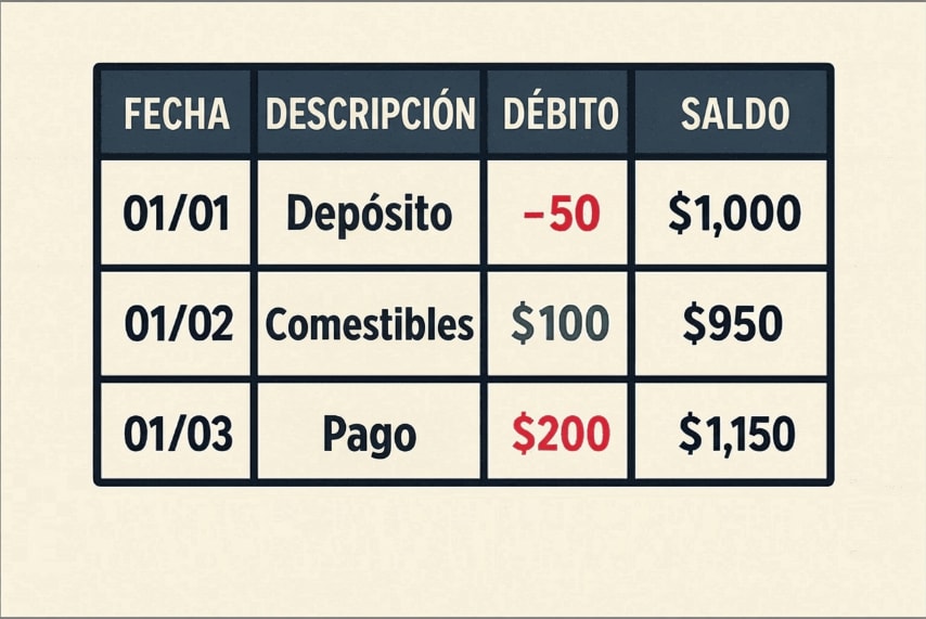 datos esenciales de un extracto bancario