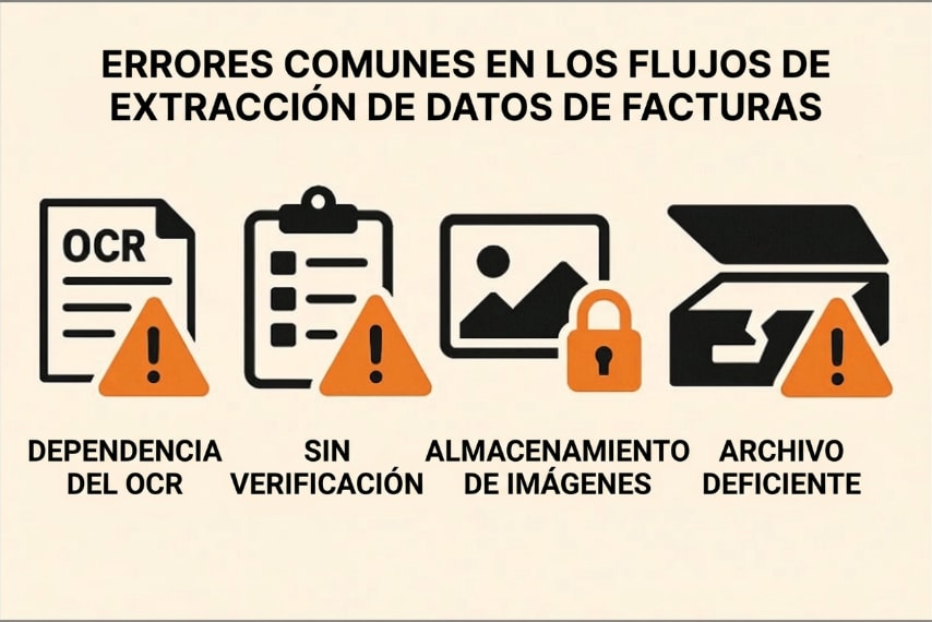 errores comunes en la extracción de datos de facturas PDF