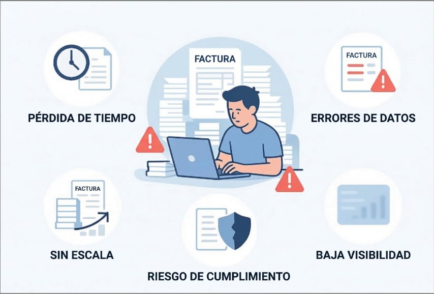 problemas de la entrada manual de datos en facturas