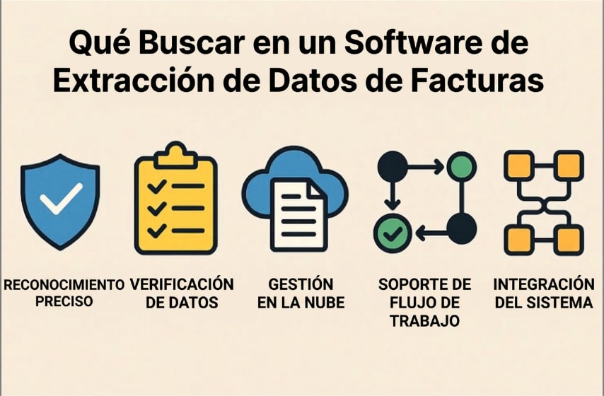 características del software de extracción de datos de facturas