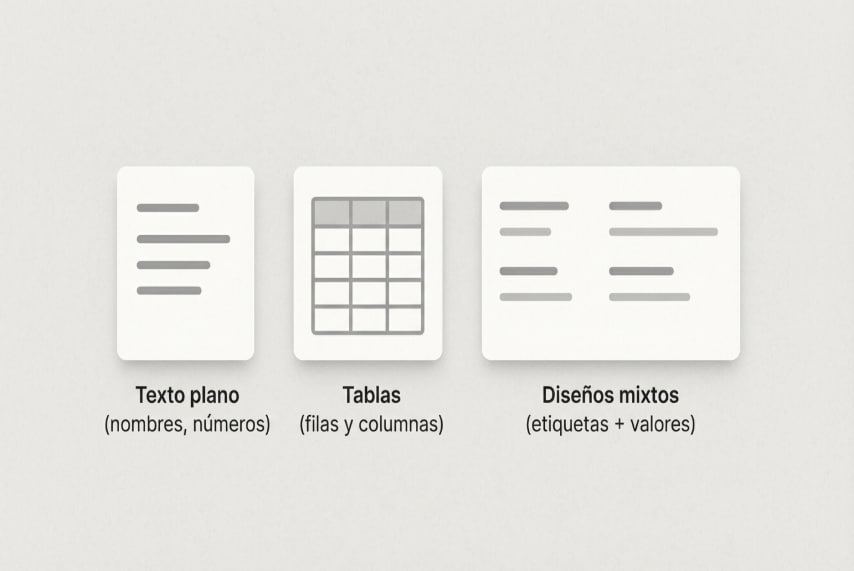 Tipos de datos que se extraen de imágenes