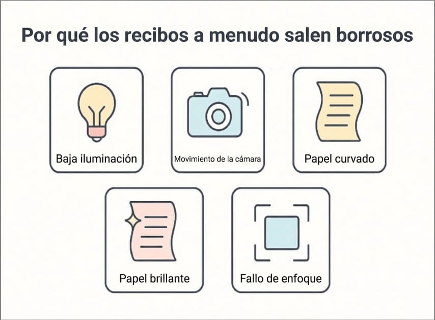 causas por las que un recibo sale borroso