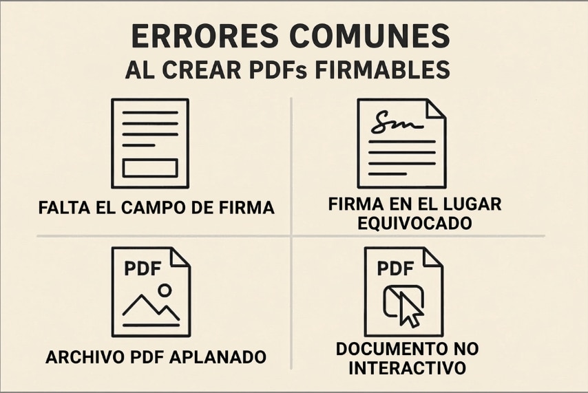 errores comunes al crear PDF firmable